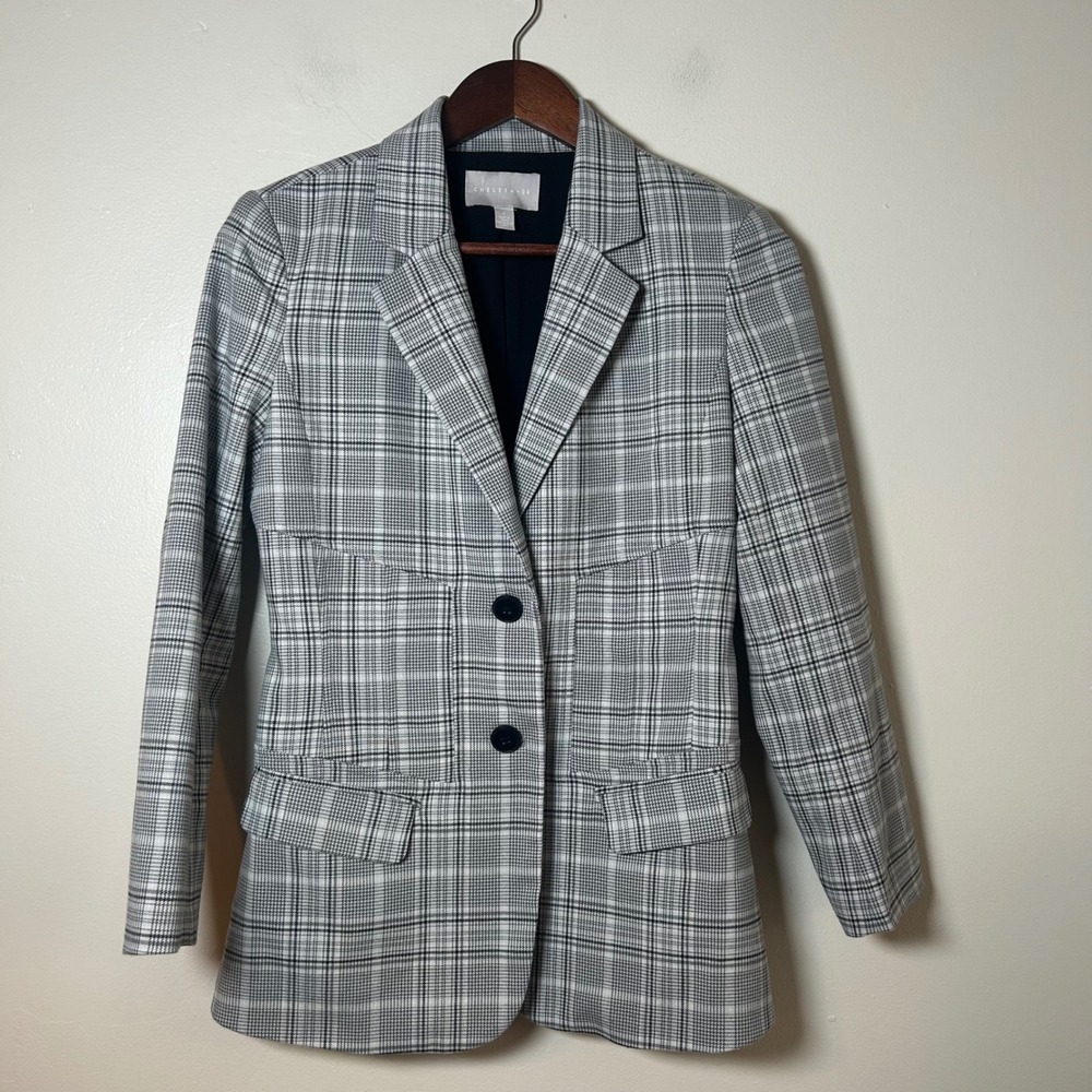 CHELSEA 28 Plaid Blazer Jacket Women's Size S Classic Business Casual
